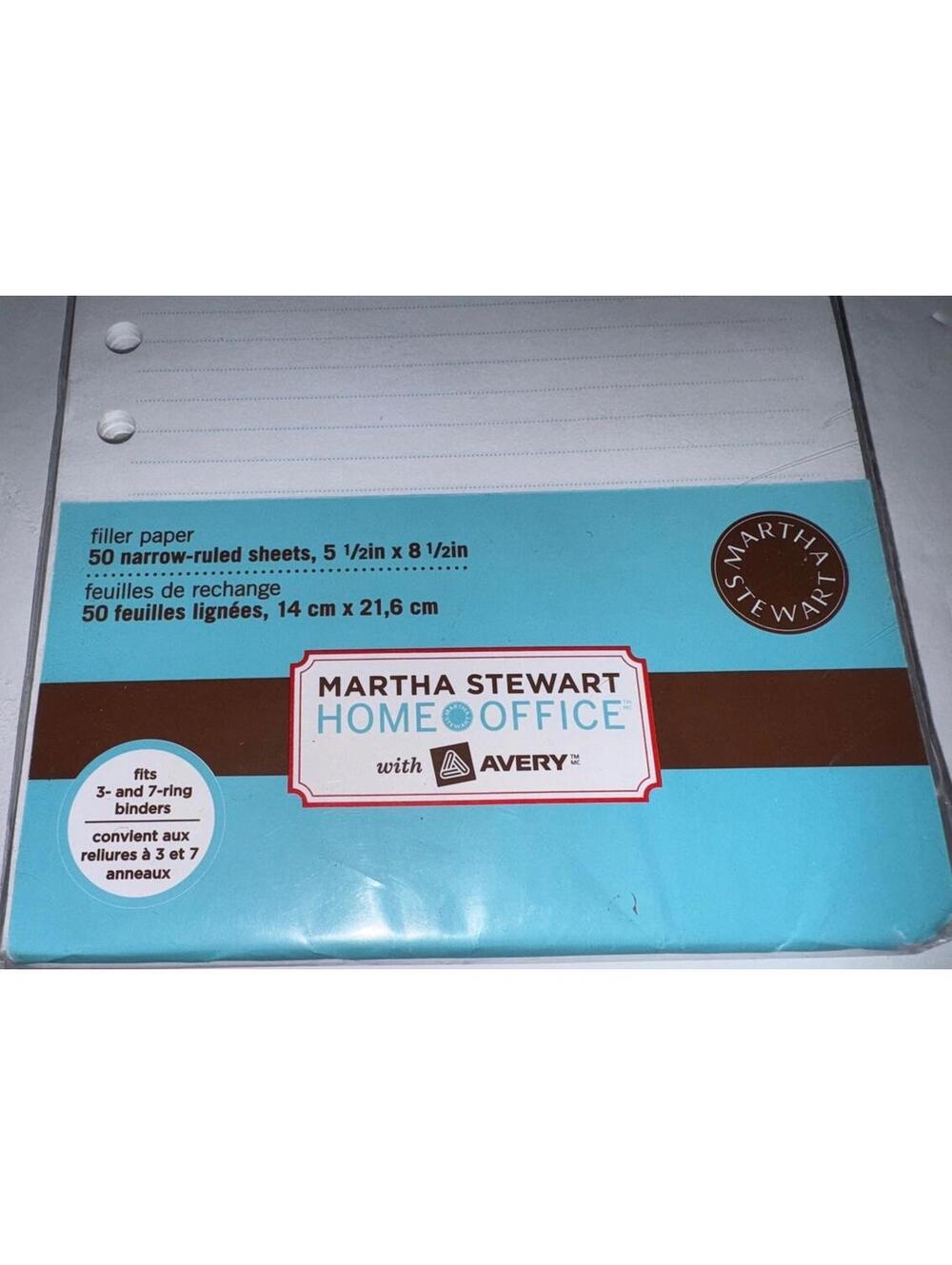 Martha Stewart Filler Paper 5.5x8.5 Mini College Ruled 7 Hole 150 Planner Sheets - Picture 4 of 5